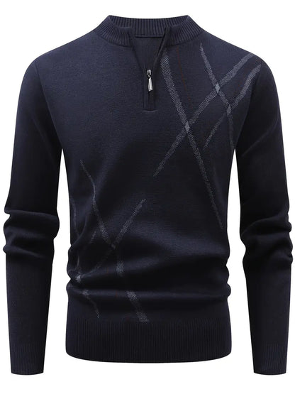 Jersey Ajustado Con Media Cremallera Frontal Y Cuello Redondo Para Hombres | Ideal Para Uso Diario E Informal