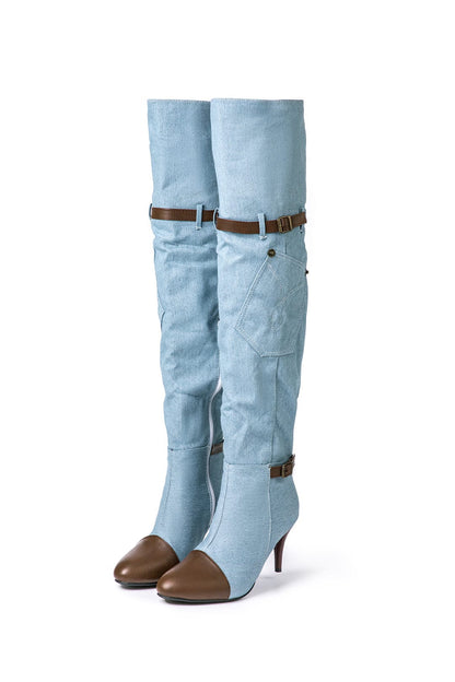 Botas Hasta La Rodilla Con Detalles De Contraste Para Mujer | Ideal Para Streetstyle