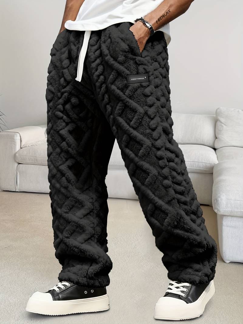 Pantalón con Motivo Geométrico y Cintura Elástica para Hombre | Ideal para Ocio y Uso Diario