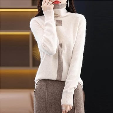 Jersey De Cuello Alto Con Corte Regular Para Mujer | Ideal Para Otoño E Invierno