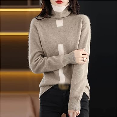 Jersey De Cuello Alto Con Corte Regular Para Mujer | Ideal Para Otoño E Invierno