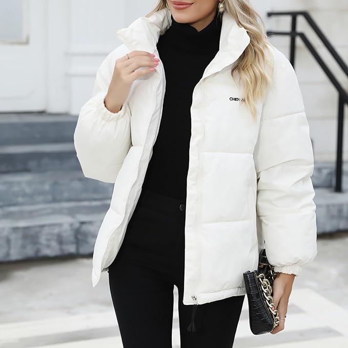 Chaqueta De Invierno Acolchada Con Forro Interior Para Mujer | Ideal Para Días Fríos