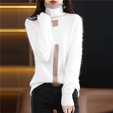 Jersey De Cuello Alto Con Corte Regular Para Mujer | Ideal Para Otoño E Invierno