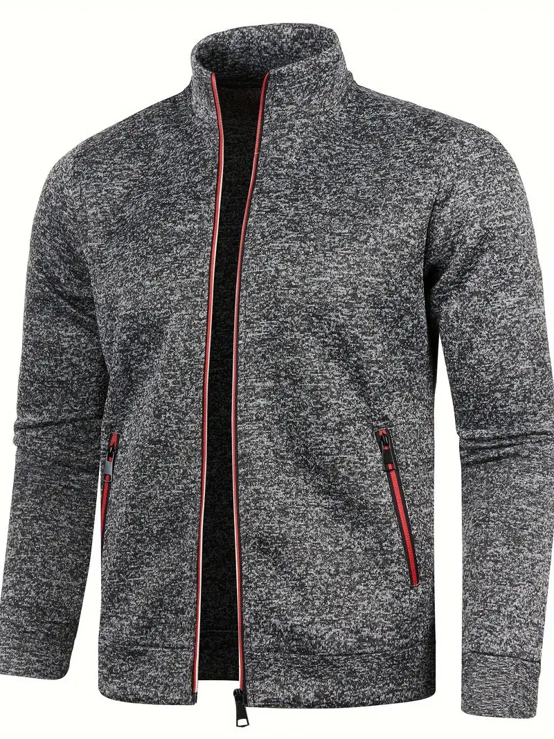 Chaqueta con Cierre de Cremallera y Cuello Alto para Hombre | Ideal para Actividades Deportivas