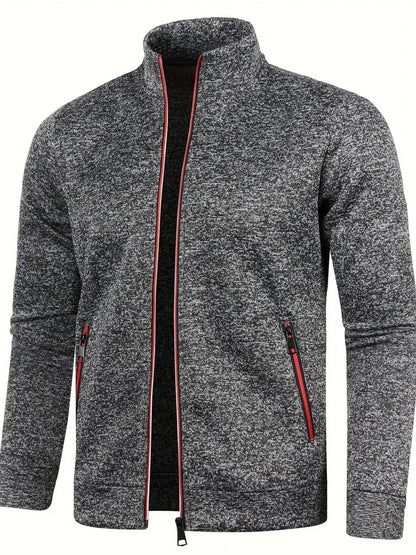 Chaqueta con Cierre de Cremallera y Cuello Alto para Hombre | Ideal para Actividades Deportivas