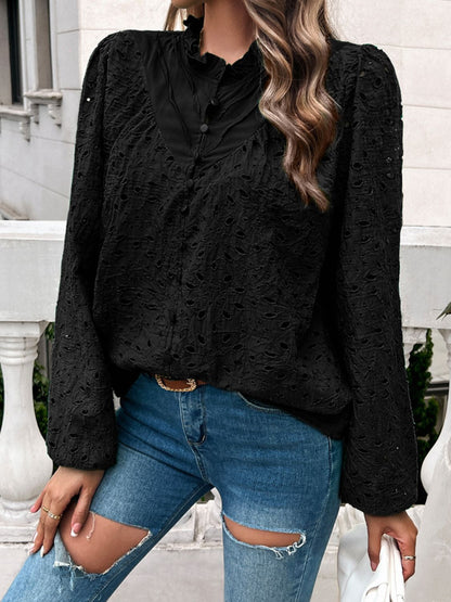 Blusa Con Cuello Redondo Y Volantes Para Mujer | Ideal Para Uso Diario U Ocasiones Formales