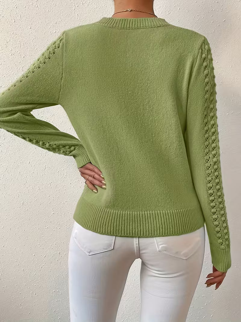 Jersey De Manga Larga Con Detalles De Encaje Para Mujer | Ideal Para Uso Diario Y Superposición