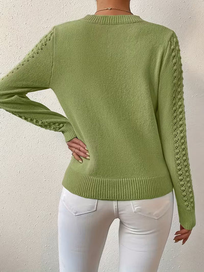 Jersey De Manga Larga Con Detalles De Encaje Para Mujer | Ideal Para Uso Diario Y Superposición