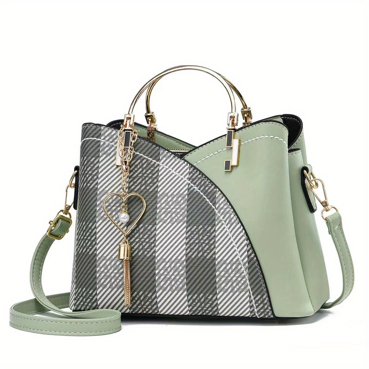 Bolso de Mano con Compartimento Principal y Detalles Color Block para Mujer | Ideal para Uso Diario