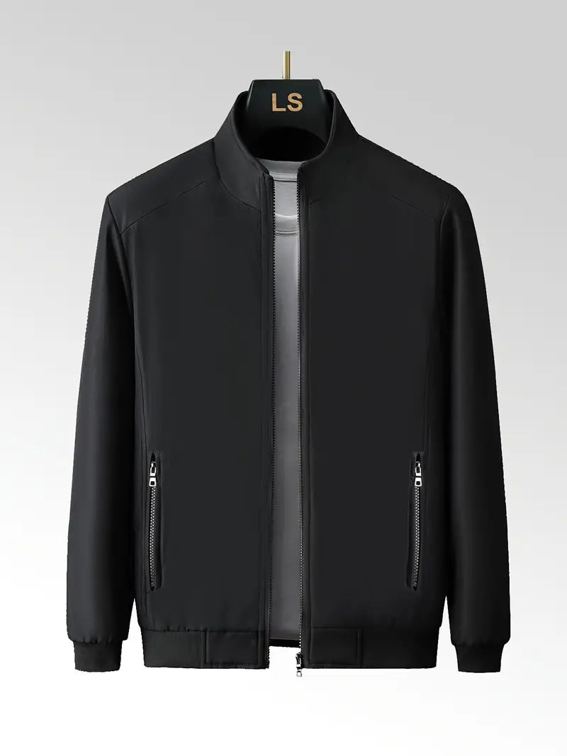 Chaqueta Ligera con Cierre de Cremallera y Cuello Alto para Hombre | Ideal para Uso Diario