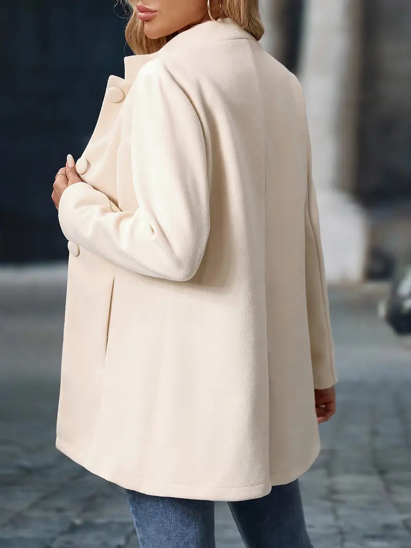 Blazer Sin Cuello Con Cierre De Botones Y Largo Medio Para Mujeres | Ideal Para Uso Diario O Entornos Formales