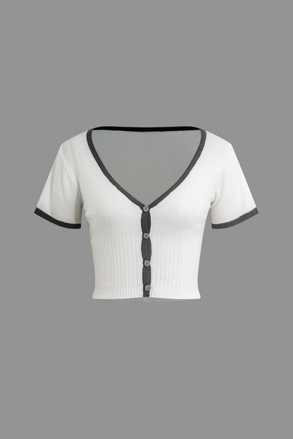 Conjunto De Dos Piezas Para Mujer Con Top Abotonado Y Falda Plisada | Ideal Para Uso Diario Y Salidas Informales