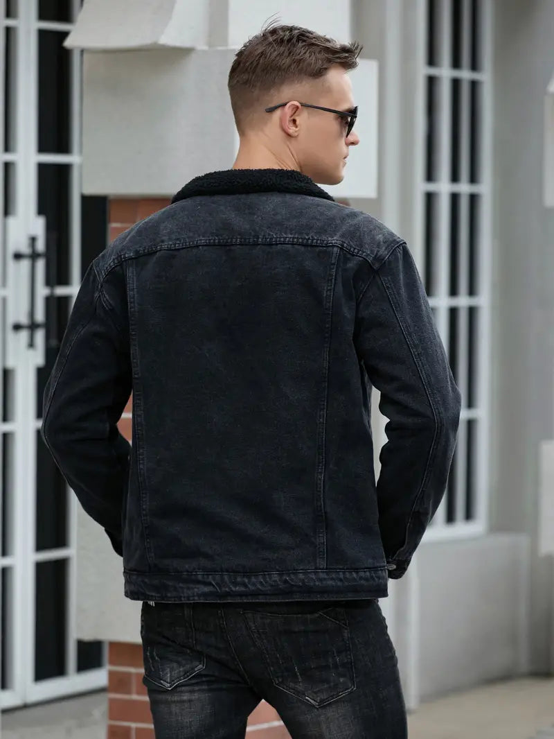 Chaqueta Vaquera Para Hombre De Corte Clásico Con Bolsillos Frontales | Ideal Para Uso Diario Y Actividades Informales