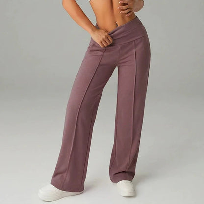 Pantalón De Talle Alto Con Cintura Integrada Y Piernas Anchas Para Mujer | Ideal Para Uso Diario