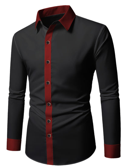 Camisa de Manga Larga con Cierre de Botones para Hombre | Ideal para Uso Diario y Todas las Estaciones