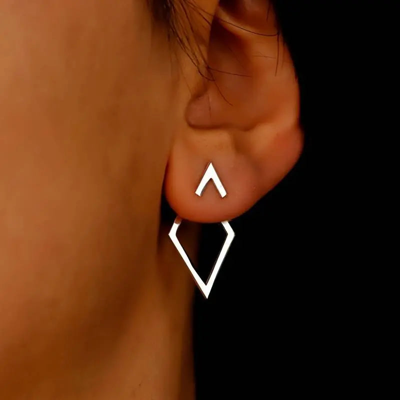 Pendientes Con Diseño Geométrico Y Cierre Push-Back Para Adultos | Ideales Para Uso Diario O Eventos