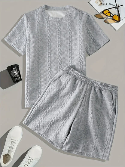 Conjunto de Dos Piezas con Motivo Trenzado en Relieve para Mujer | Ideal para Uso Diario
