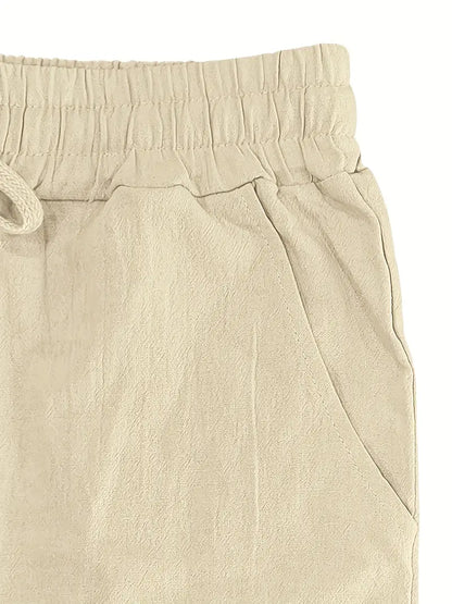 Pantalón Casual de Corte Amplio con Cintura Elástica y Bolsillos Profundos para Hombre | Ideal para Uso Diario