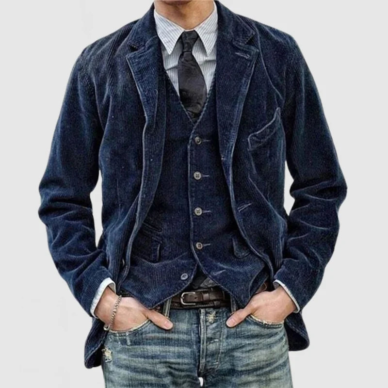 Blazer con Cierre de Botones y Corte Estructurado para Hombre | Ideal para Uso Profesional