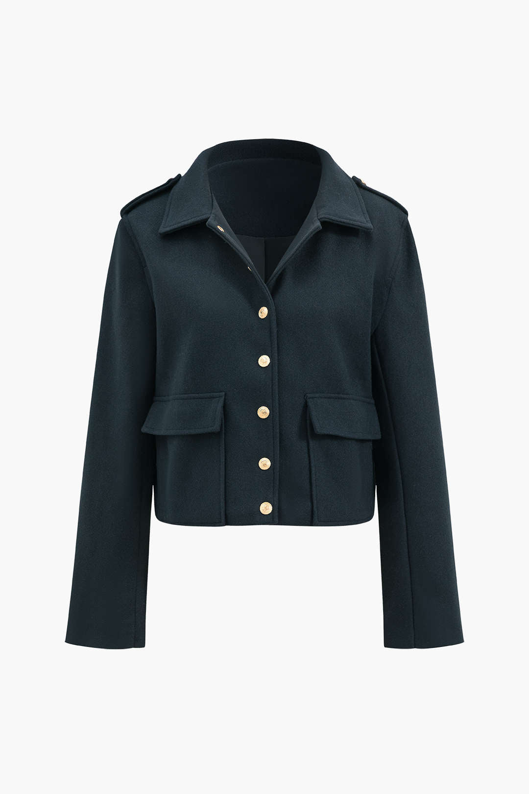 Chaqueta Corta con Bolsillos y Cierre de Botones para Mujer | Ideal para Temporadas Intermedias y Uso Urbano