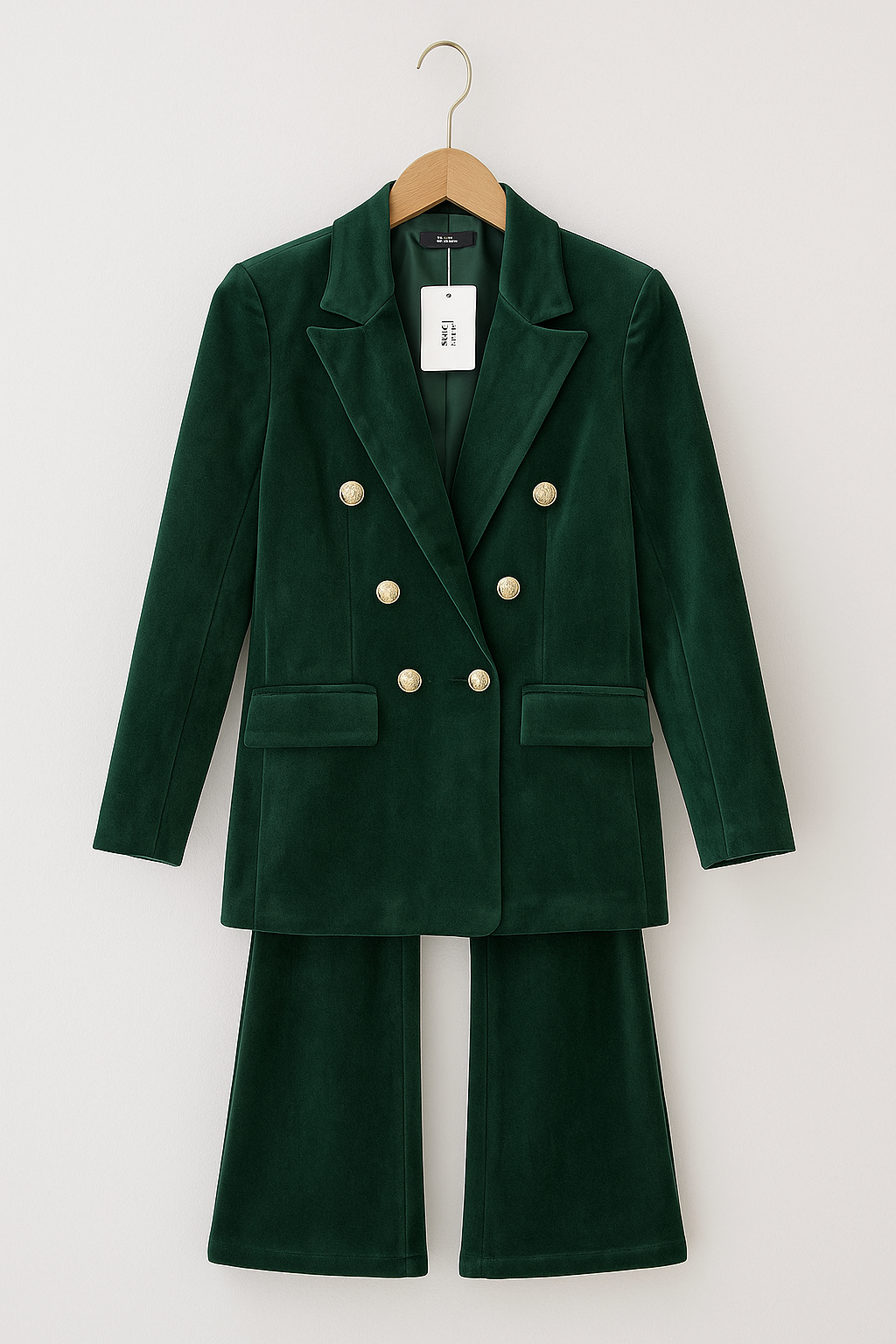 Conjunto de Dos Piezas con Blazer Cruzado y Pantalón Ajustado para Mujer | Ideal para Oficina u Ocasiones Formales