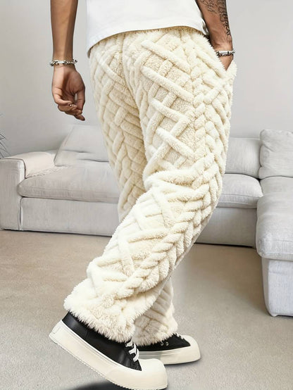 Pantalón con Motivo Geométrico y Cintura Elástica para Hombre | Ideal para Ocio y Uso Diario