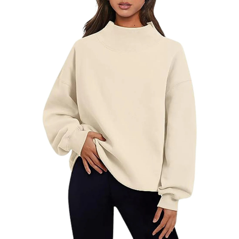 Sudadera de Cuello Subido y Corte Amplio para Mujer | Ideal para Uso Diario en Clima Fresco