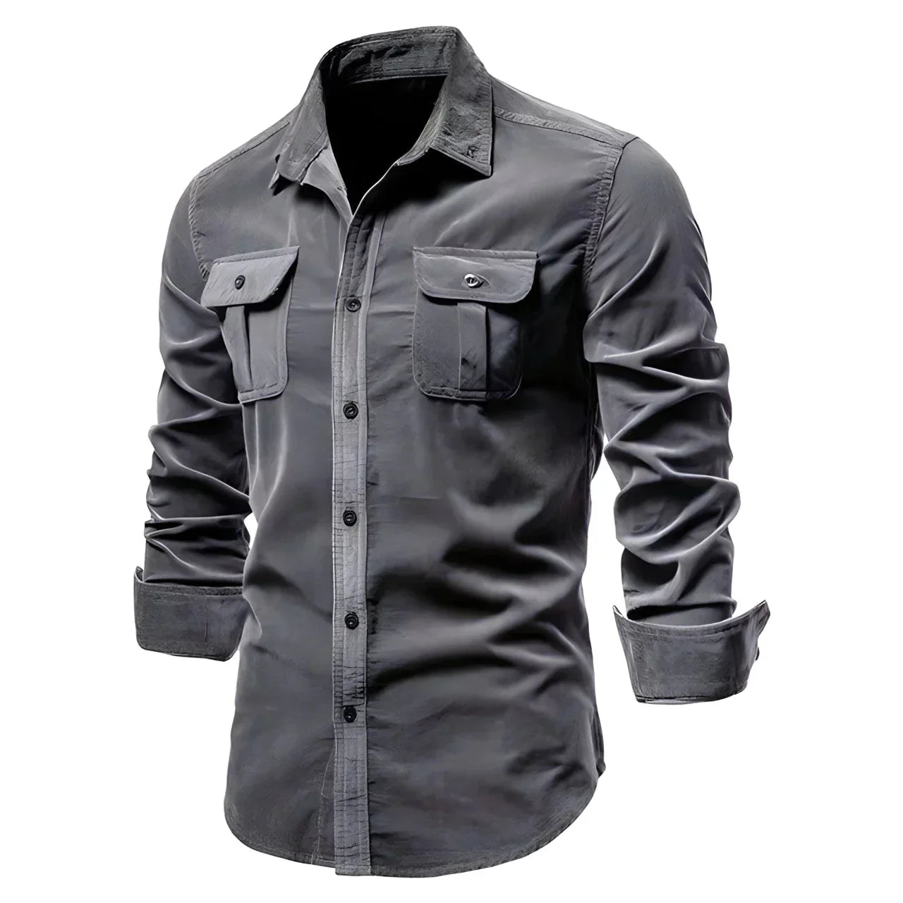 Camisa De Color Liso Con Corte Slim Fit Para Hombre | Ideal Para Uso Diario