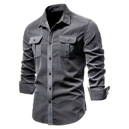 Camisa De Color Liso Con Corte Slim Fit Para Hombre | Ideal Para Uso Diario