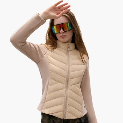 Chaqueta Híbrida con Diseño a Paneles para Mujer | Ideal para Entretiempo y Actividades al Aire Libre