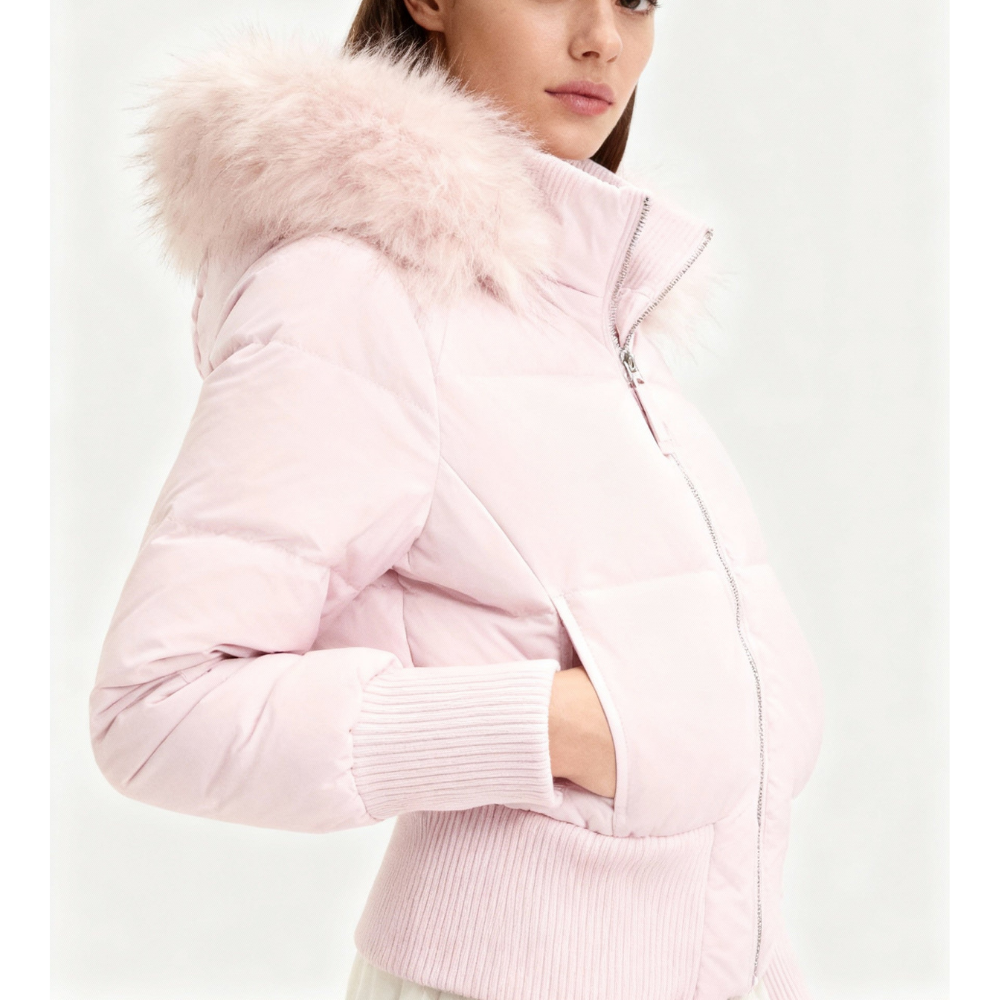 Chaqueta Acolchada con Cuello Alto y Capucha Desmontable para Mujer | Ideal para Invierno