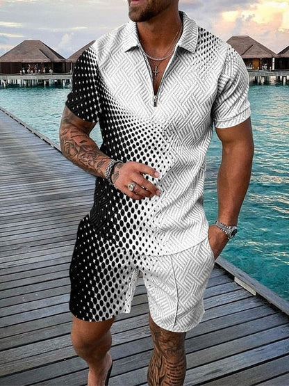 Conjunto de Polo con Cremallera y Short para Hombre | Ideal para el Verano