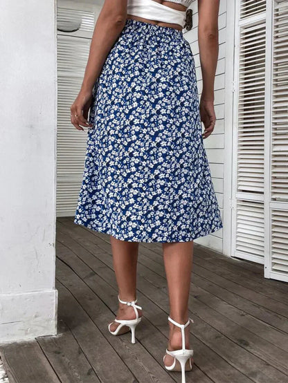 Falda Midi con Volantes y Estampado Floral para Mujer | Ideal para Uso Diario y Salidas