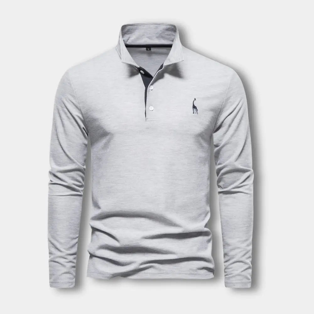 Polo De Manga Larga Con Cuello Abierto Y Cierre De Tres Botones Para Hombre | Ideal Para Uso Diario Y Actividades Informales