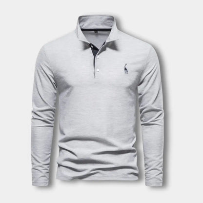 Polo De Manga Larga Con Cuello Abierto Y Cierre De Tres Botones Para Hombre | Ideal Para Uso Diario Y Actividades Informales
