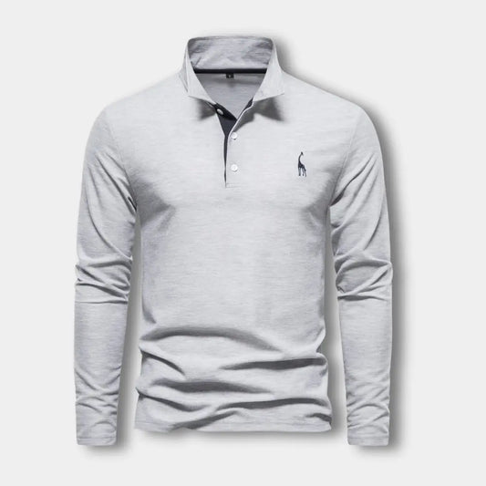 Polo De Manga Larga Con Cuello Abierto Y Cierre De Tres Botones Para Hombre | Ideal Para Uso Diario Y Actividades Informales