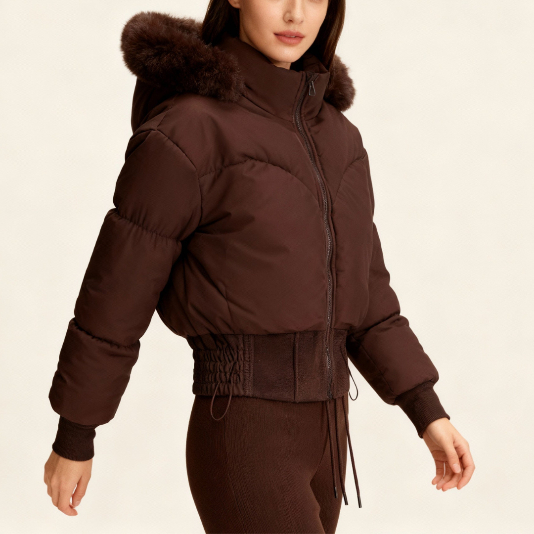 Chaqueta Corta con Cuello Alto para Mujer | Ideal para Uso Diario y Temporada Fría