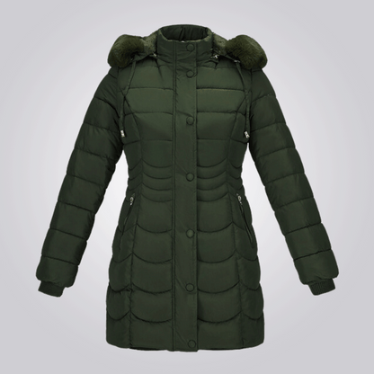 Manteau Largo Con Capucha Ajustable y Desmontable Para Mujer | Ideal Para La Temporada Fría