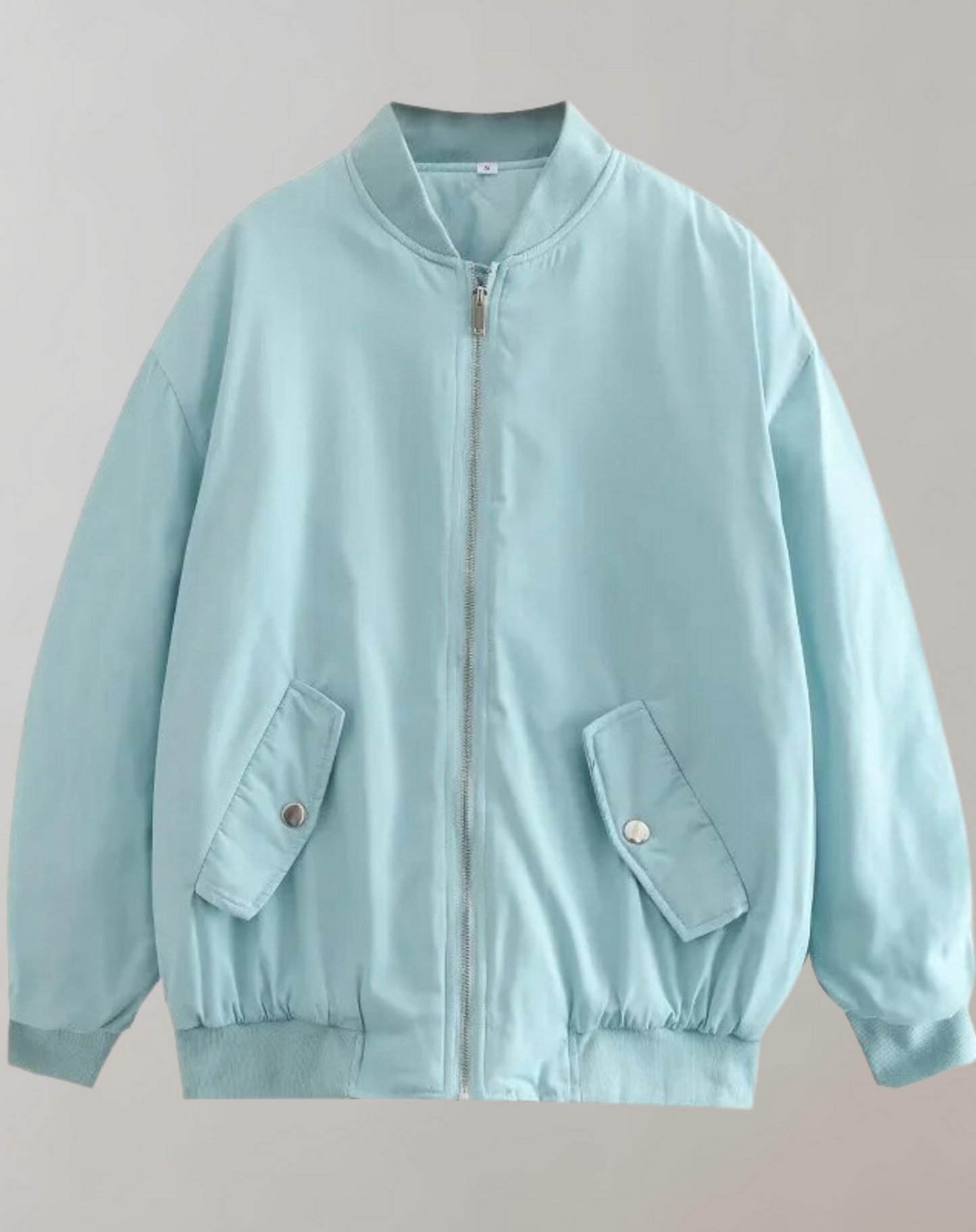 Chaqueta Bomber Con Bolsillos De Cremallera Y Cuello Alto Para Mujer | Ideal Para Uso Diario Y Entretiempo