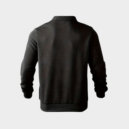 Sudadera De Corte Amplio Con Motivo Geométrico Y Cuello Con Media Cremallera Para Hombres | Ideal Para Uso Diario E Informal