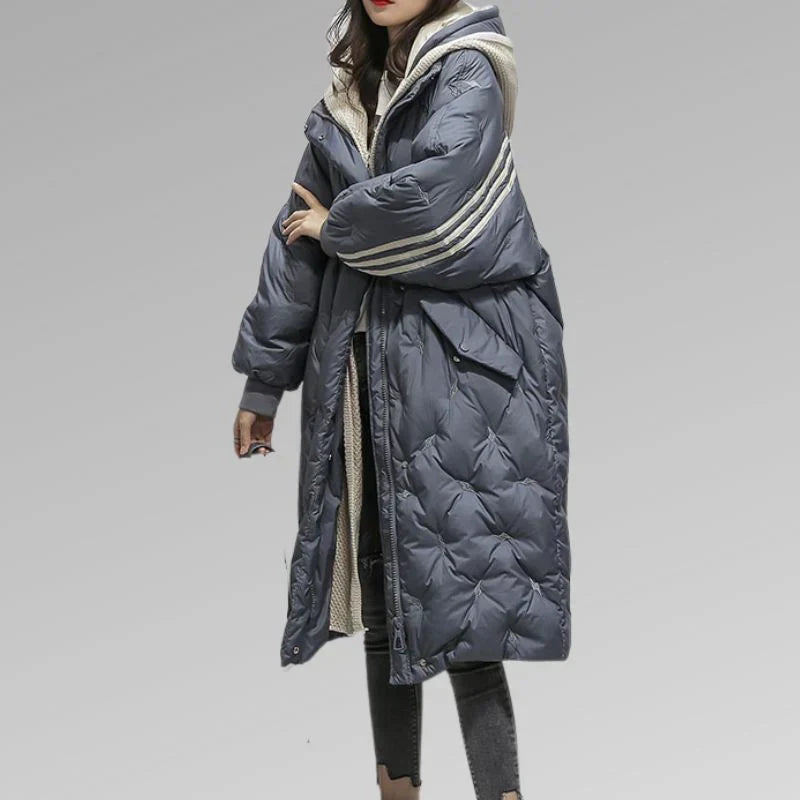 Abrigo Largo Acolchado Con Capucha Para Mujer | Ideal Para Otoño E Invierno