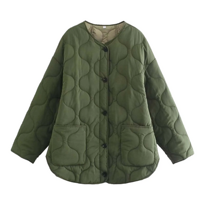 Chaqueta Acolchada con Cuadro para Mujer | Ideal para Otoño E Invierno