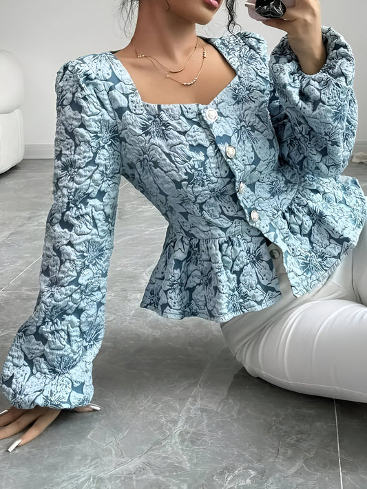 Blusa Con Encolure Corazón Y Detalles Fruncidos Para Mujer | Ideal Para Uso Laboral E Informal