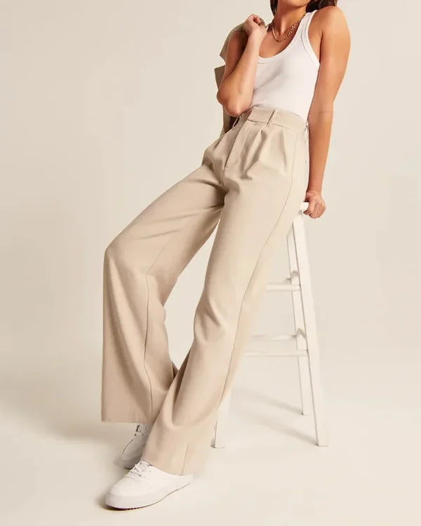 Pantalón Evasado Con Corte Ajustado En Cadera Para Mujer | Ideal Para Uso Diario Y Salidas