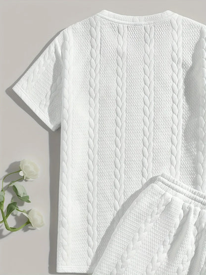 Conjunto de Dos Piezas con Motivo Trenzado en Relieve para Mujer | Ideal para Uso Diario