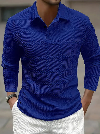 Camisa de Manga Larga con Motivo Texturizado para Hombre | Ideal para Oficina y Uso Diario