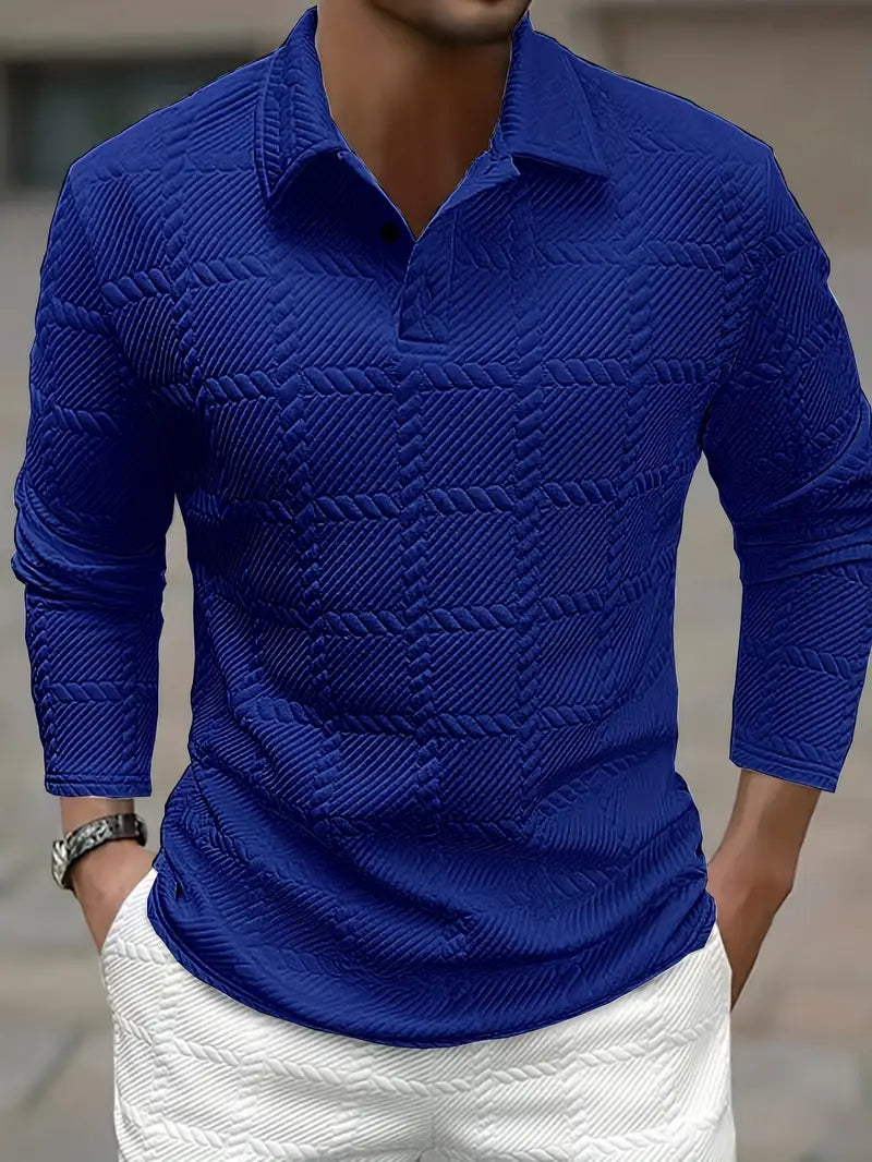 Camisa De Manga Larga Con Cierre De Botones Para Hombres | Ideal Para Uso Diario Y Ocasiones Formales