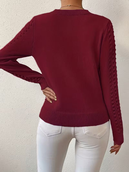 Jersey De Manga Larga Con Detalles De Encaje Para Mujer | Ideal Para Uso Diario Y Superposición