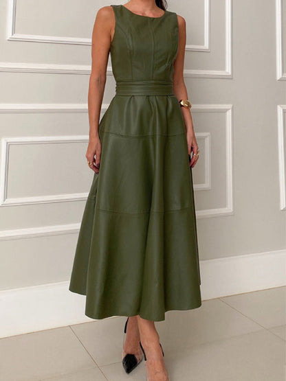 Vestido Midi Ajustado Con Falda Evasé Para Mujer | Ideal Para Uso Profesional Y Salidas De Día