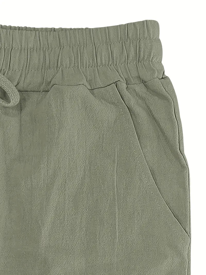 Pantalón Casual de Corte Amplio con Cintura Elástica y Bolsillos Profundos para Hombre | Ideal para Uso Diario